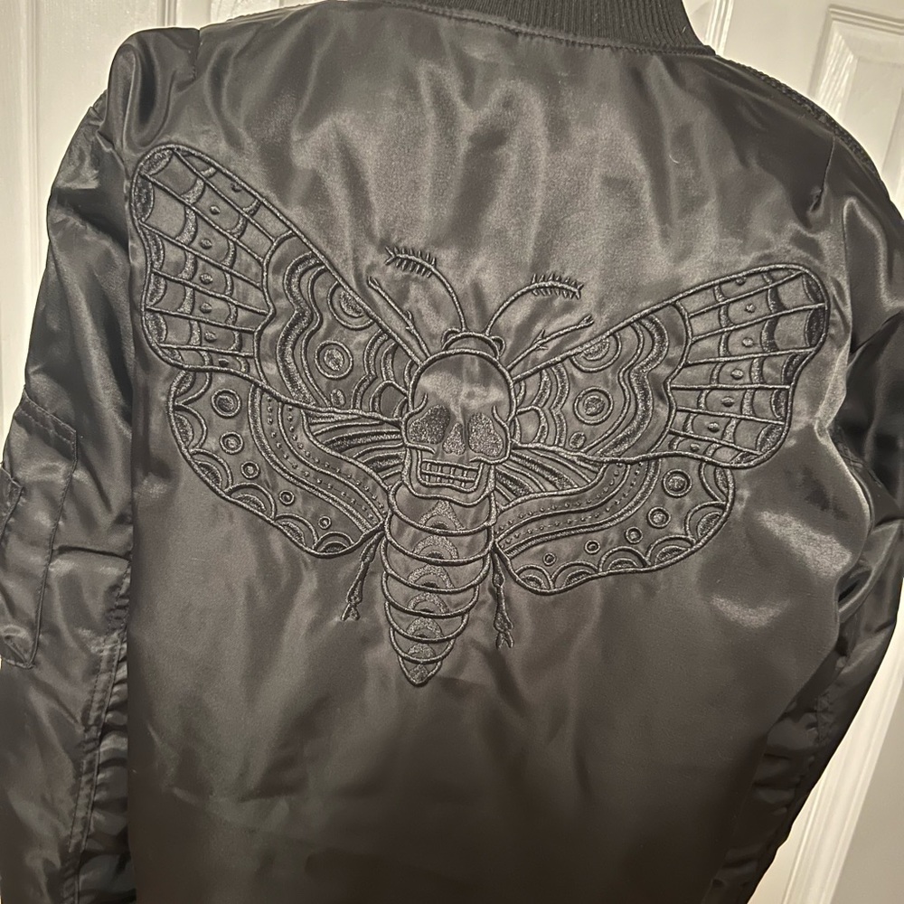 Bad Monday Black Death Moth Bomber Jacket